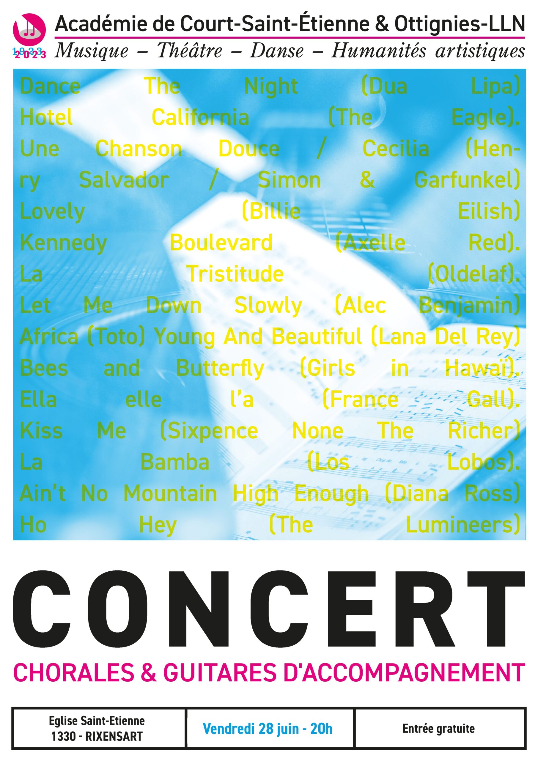 Affiche concert ensemble guitare et chorales